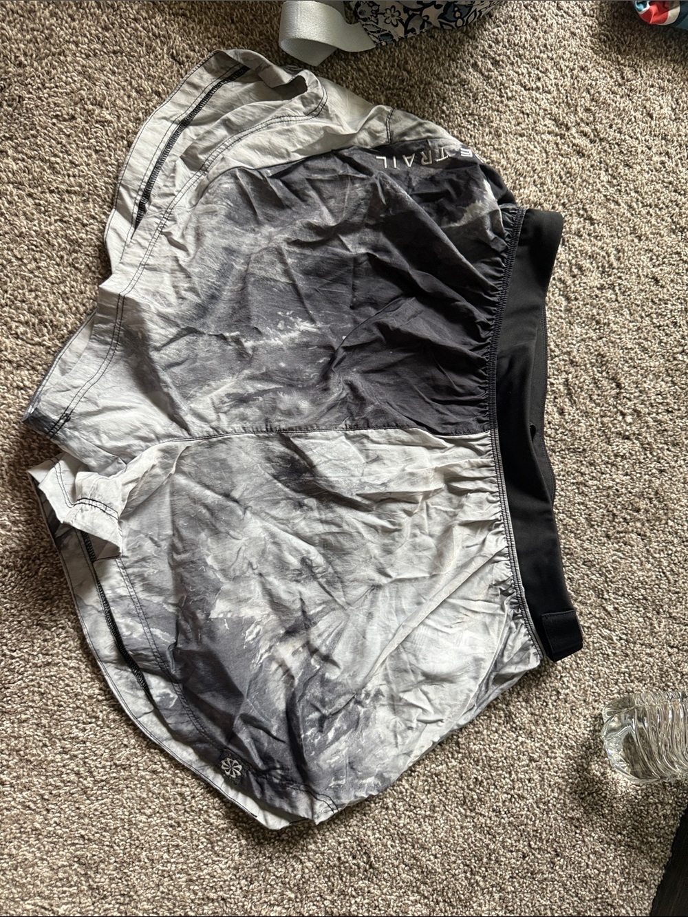 Nike Women's Athletic Shorts in Black and Gray Tie-Dye